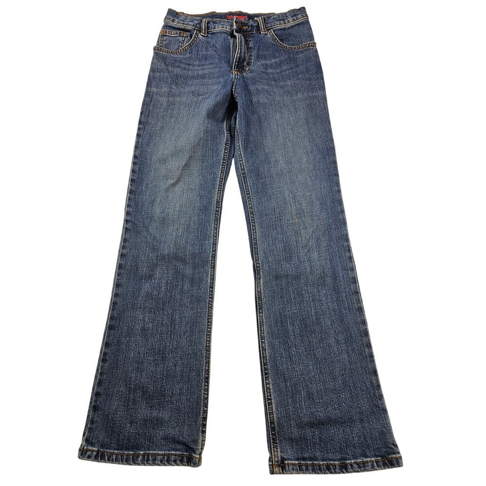 Wrangler Classic boot 12 slim western rodeo adjustable waist EUC blue jeans #